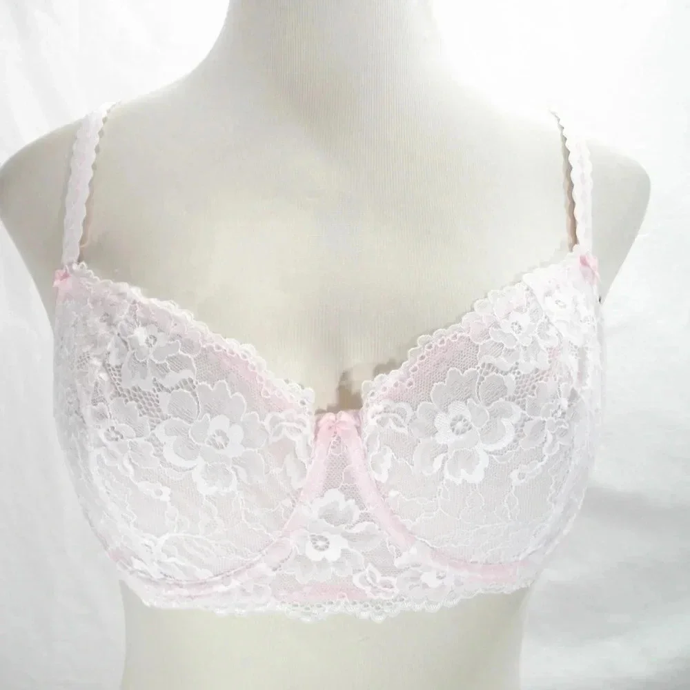 36B Felina 5894 Harlow Sheer Lace Full Bust Underwire Bra Pink NWT‎